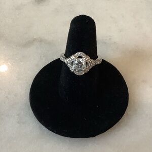 Sterling Silver Halo Engagement RingBrand New